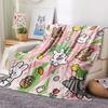 1Pc Cute Cartoon Print Flannel Blanket, High quality Comfortable for All Seasons, Home Decor, Warmth and Comfort, Perfect for Christmas Gifts W47