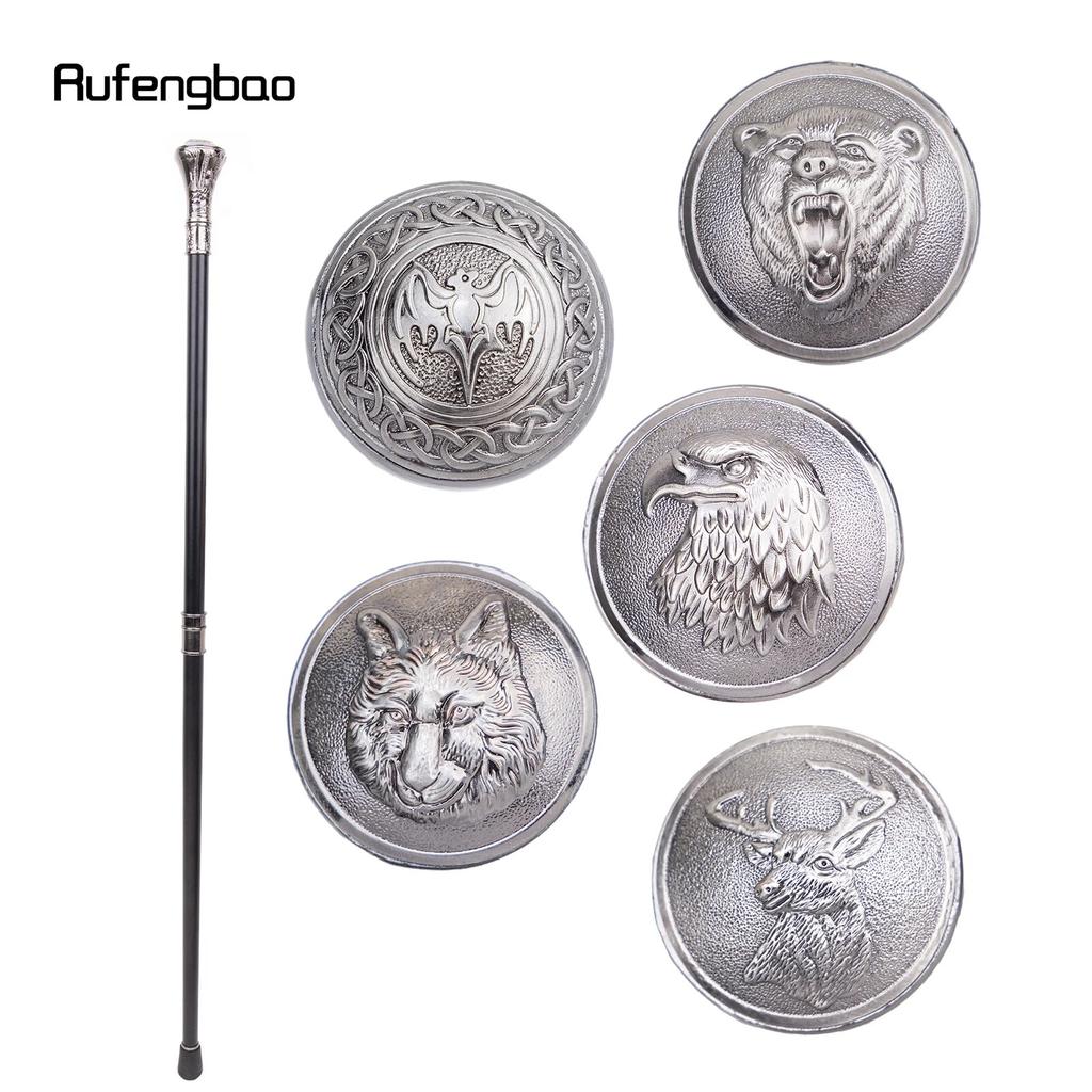 Animals Bear Hawk Deer Wolf  Phoenix Totem Relief Walking Cane Fashion Walking Stick Gentleman Crosier Knob Walking Stick 93cm