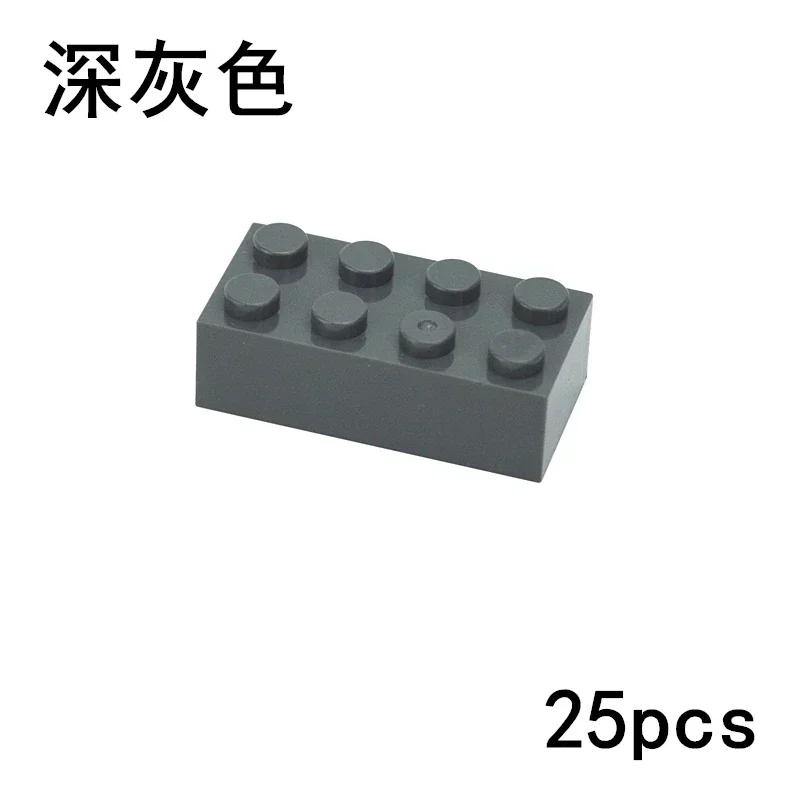 DO IT YOURSELF Plastic Material Construction Bricks Figures 25pcs Thick Blocks 2x4 Dots Dimension Works With featuring 3001 Learning Creativity Toy