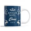 Mug - Noël Côme Bleu - Ceramic - Front/Back Print - 325 Ml