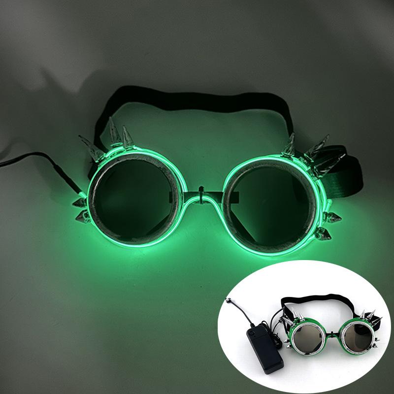 New Luminous Glowing Glasses LED Steampunk Glasses With Lights Bar Nightclub Supplies Neon Sunglasses Eyewear Props