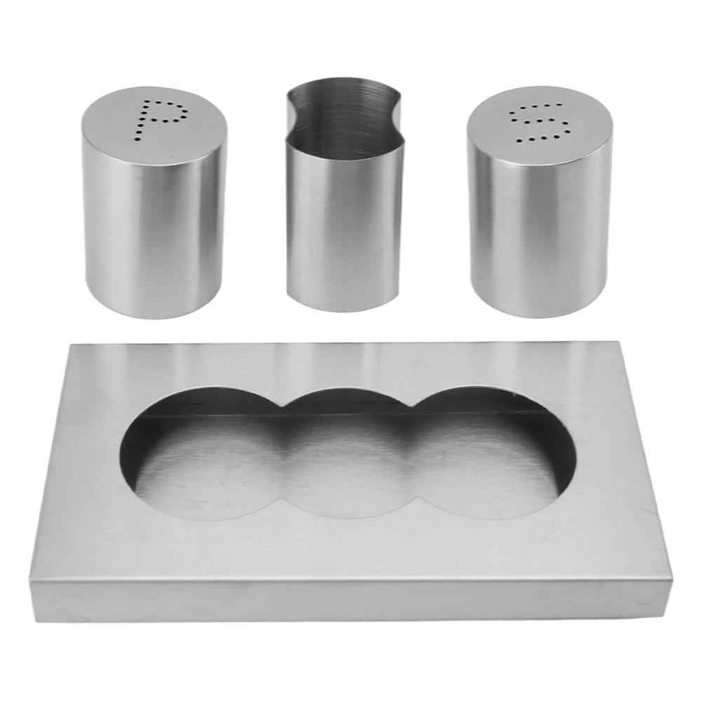 with Tray Salt and Pepper Shakers 3 in 1 Condiment Shakers Toothpick Holder BBQ