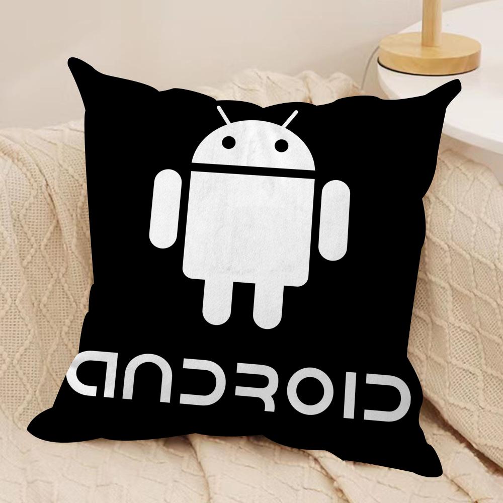 Cool AAndroid Cushion Cover Short plush Doublesided Print Square Throw Pillow Covers Sofa Home Cushion Decor