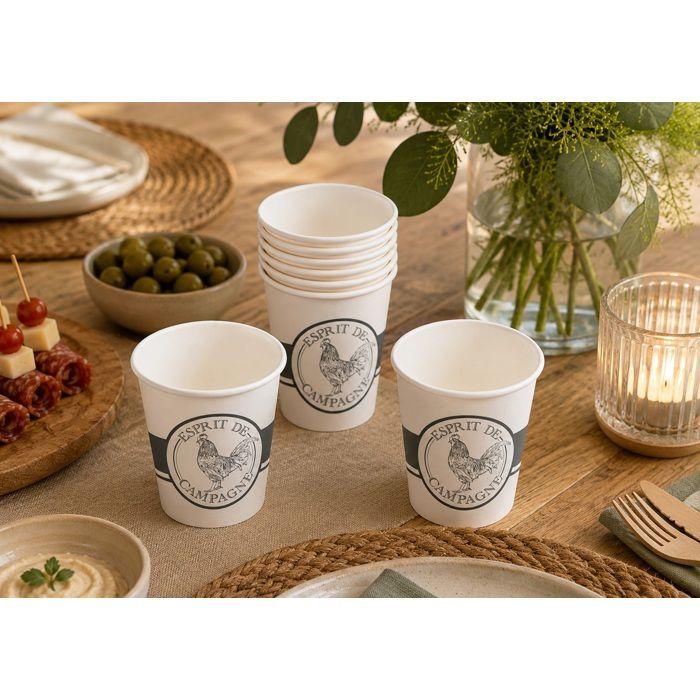 Set de 10 gobelets en carton Coq de campagne