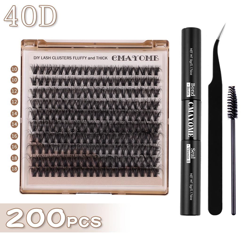 Dense D-Song Single-Cluster False Eyelashes 10-18Mm Daily Natural Curling Diy Segmented Grafting