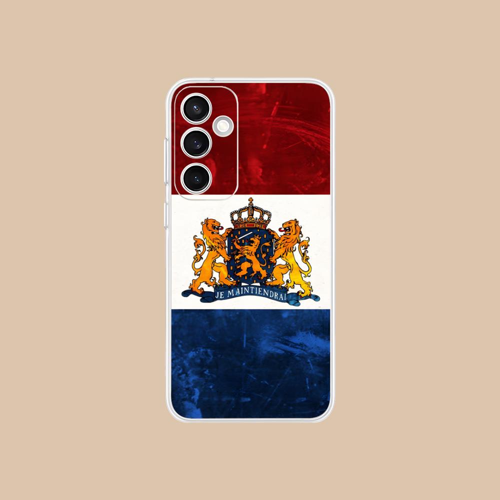 Netherland Dutch Flag Clear Mobile Phone Case for Samsung Galaxy S25 S24 S23 S22 S21Plus FE Ultra Colorful Cover