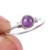Natural Amethyst Gemstone Handmade 925 Solid Sterling Silver Ring Size 6 e2K76