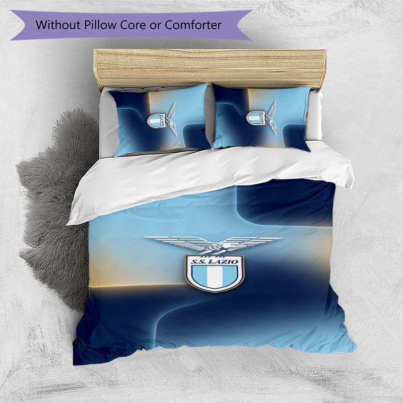 Lazio FC Printed 3PCS Bedding Set Breathable Duvet Cover with Pillowcases Decorative Bed Linen for Bedroom Home