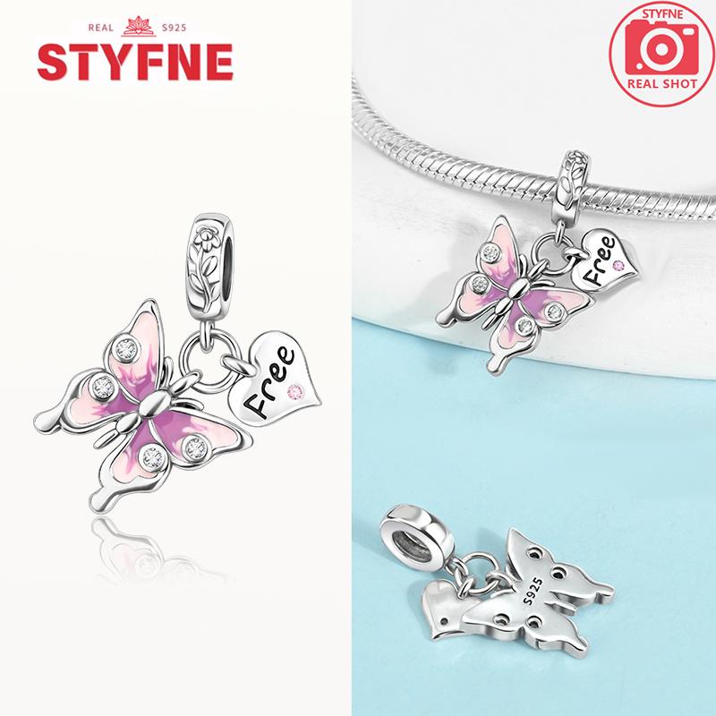 New Silver 925 Blue Dragonfly Butterfly Charms Beads Fit Bracelet for Women DIY Fine Jewelry Accessories Beads Gifts