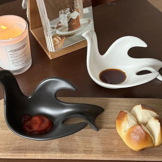 Керамическая тарелка для соуса, креативная милая тарелка для приправы в виде голубя, мультяшная тарелка для макания, тарелка для закусок, кухонные принадлежности