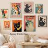 Vintage Cats and Dogs Funny Poster Trendy Retro Wall Art Decor Canvas Printing Poster Funny Retro Cats Wall Decor Funky Wall Art