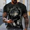 Новая летняя мужская модная футболка Breaking the Wall Wolf Printed Men's T-shirt Top