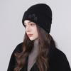 Wool Hat Women's High-end Hot Diamond Knitted Wool Hat Winter Warm Pile Hat Versatile Cold Hat