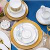 Zeyi Ceramics 'Spring's Intent' Gold Rim 56-Piece Dinnerware Set