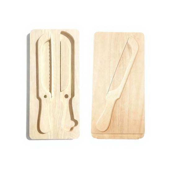 Набор досок для нарезки хлеба с регулируемой направляющей, деревянная разделочная доска и нож из нержавеющей стали с зубчатым лезвием для багета, буханки и сэндвича, набор «все в одном» для