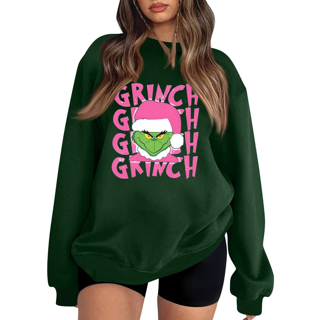 Women's Fashion Casual Print Casual Long Sleeve Round Neck Sweatshirt Top