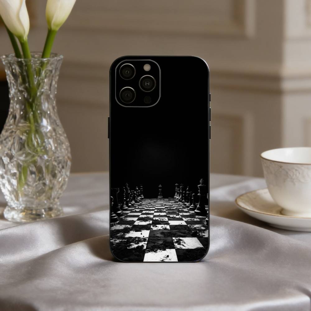 Крутой чехол для телефона C-Chess A-Art для iPhone 17,16,15,14,13,12,11 Plus,Pro Max,XS, Черный чехол из мягкого силикона