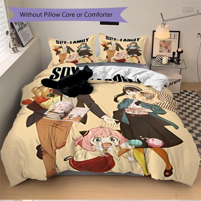 Spy Family Adventure Print 3Pcs Bedding Setduvet Cover With 2 Bedropillowcase Home Birthday Gift