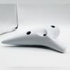Aestivate Plastic Ocarina, 12-Hole Alto C Key, Plastic AC Ocarina with Brass Pipe (White)