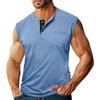 Vest Sleeveless Summer Clothes Men Fashion Button Design Fitness Casual Muscle Men Sport Tank Top 100 Polyester
