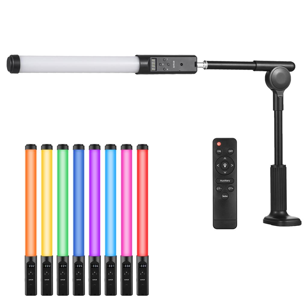 RGB LED Tube, Bicolor Temperature 3200K 5500K   with 9 Color Effects and Remote Control, for Photography Vlog Live Streaming