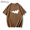 Shellsuning корейские свободные хлопковые футболки с круглым вырезом женские летние с коротким рукавом милые футболки с рисунком женские повседневные уличные модные топы