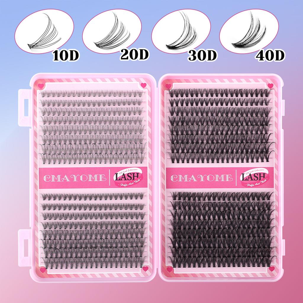 640 Tufts Of D-Curve Single Tufts Of False Eyelashes 10-16Mmdiy Dense Natural Segmented Grafting