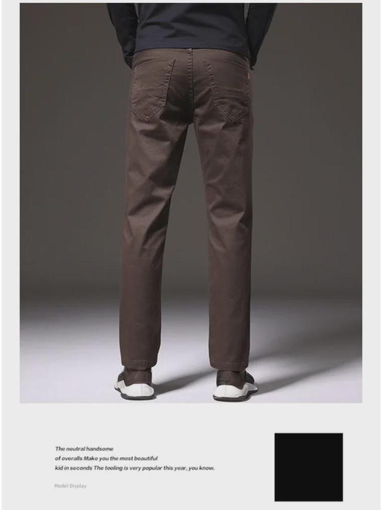 2023 Весна и Осень Мужские Эластичные Повседневные Прямые Брюки - Средний Возраст