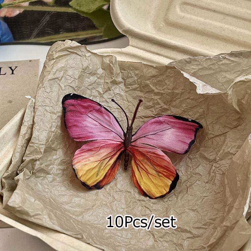 10PC DIY Decor Weddings Home Garden Accents 3D Printed Artificial Butterflies PVC
