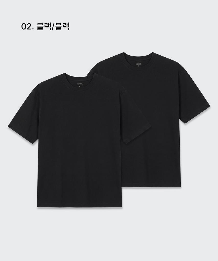 MUSINSA STANDARD Relaxed Fit Crew Neck T-Shirt 2 2-Pack