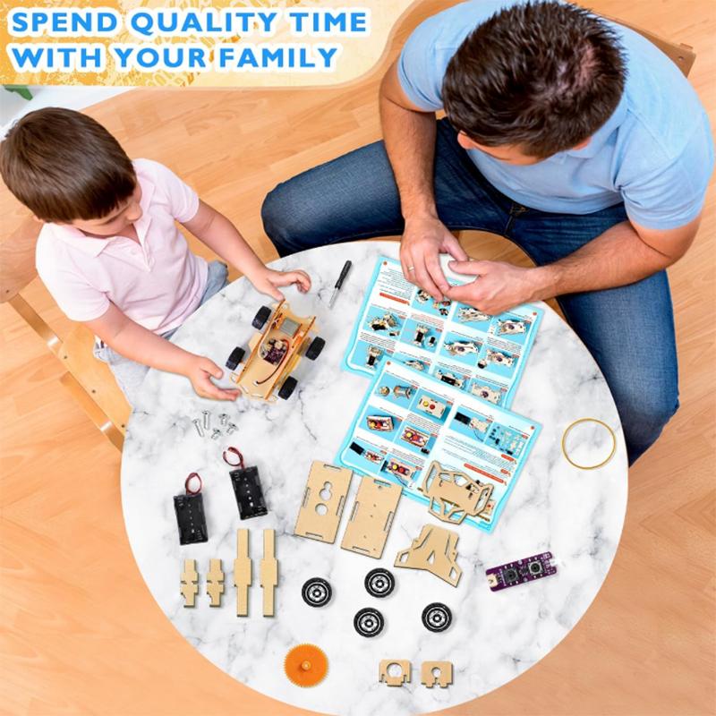 Сделай сам гоночный автомобиль с полным приводом, детские самодельные собранные материалы, научные учебные пособия