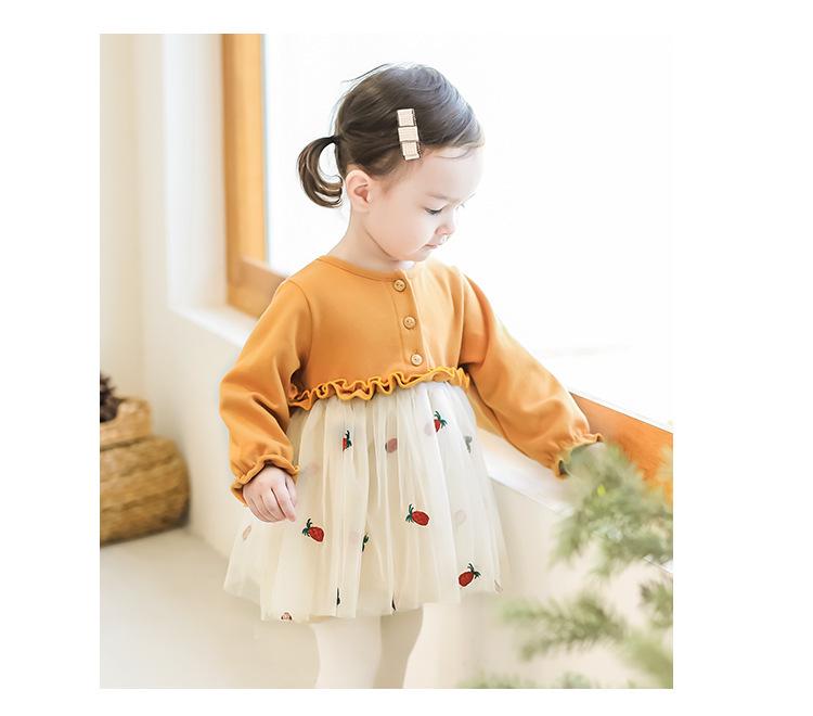 Премиальное детское платье принцессы: Коллекция Tongbei 2025 Осень/Зима для детей 3 лет — Новогоднее газовое платье.