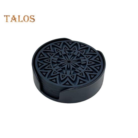 Набор из 6 силиконовых подставок для напитков, утолщенный нескользящий коврик под чашку с держателем, термостойкий поднос для кофе для горячих холодных напитков