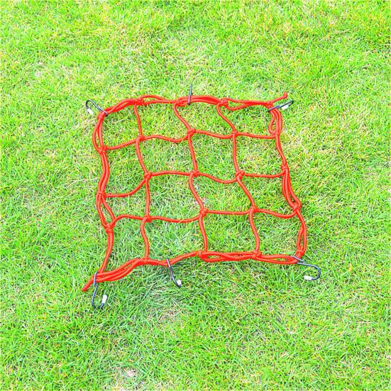 Bike Rear Cargo Net Elastic Storage Organizer Net with Hook Simple Installation Universal Fit Bicycle Rear Helmet Holder Net