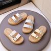 Детские тапочки для улицы Ретро Детская пляжная обувь Мягкая подошва Корейский стиль 2025 Лето Новые Сандалии для девочек Элегантный шик Милый шик