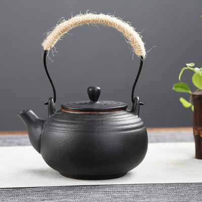 Чайник для заваривания в печи Красная керамика Черная керамика Грубая керамика ручной работы Чайный сервиз в стиле кунг-фу Одиночный горшок Горшок с балкой Японский чайник