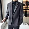 Men's Trendy Korean Wool Suit Jacket for Casual or Light Business Wear