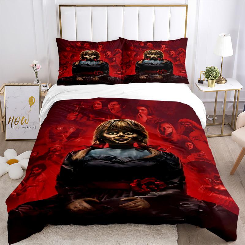 3pcs Annabelle Duvet Cover Set, 1 Duvet Cover + 2 Pillowcases (No Insert), High-Definition Print, Home & Dorm Set yy251208098