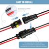 Водонепроницаемый 2-контактный разъем, 18AWG 10см штекерный и гнездовой разъем для проводов, подходит для автомобиля, грузовика, лодки и различных применений (5 шт.)
