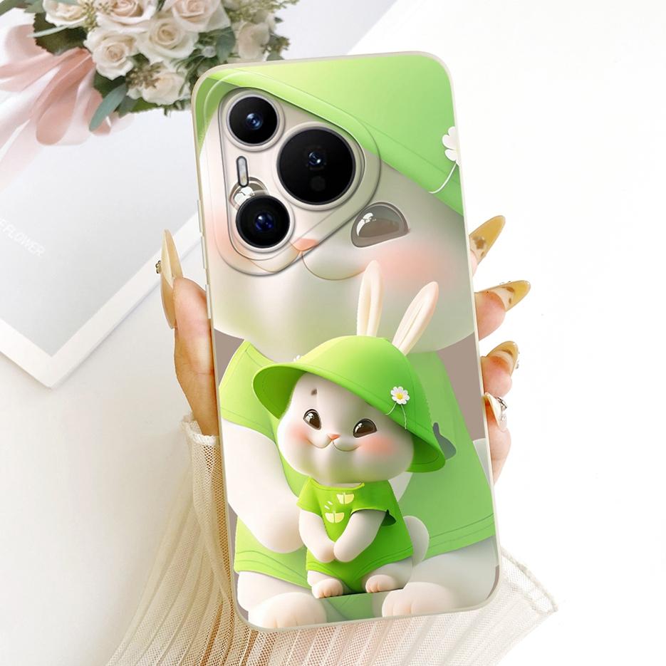Чехол для Huawei Pura 70 Pro Plus Милый мультяшный кролик Мягкий силиконовый чехол для телефона Для Huawei Pura 70 Ultra Pura70 Pro + Fundas