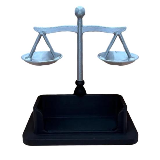 Подставка для визиток Весы правосудия Подставка для карточек Практичный декоративный настольный органайзер для юридического офиса и профессионального использования