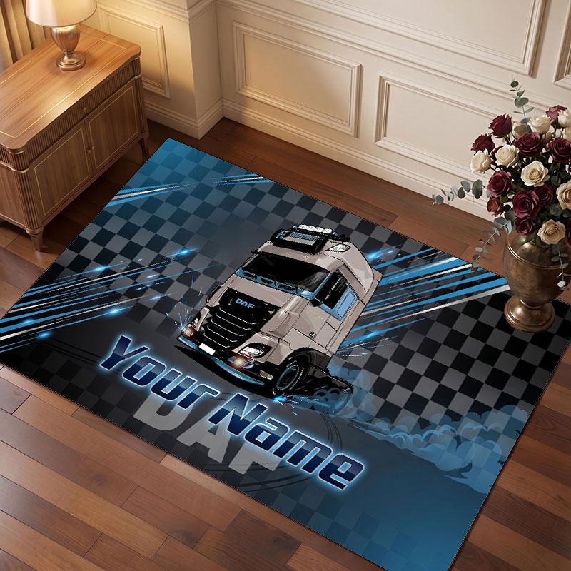 DAF Personalized Crystal Velvet Carpet, Customized Name Text Soft Anti‑Slip Rug for Living Room Bedroom