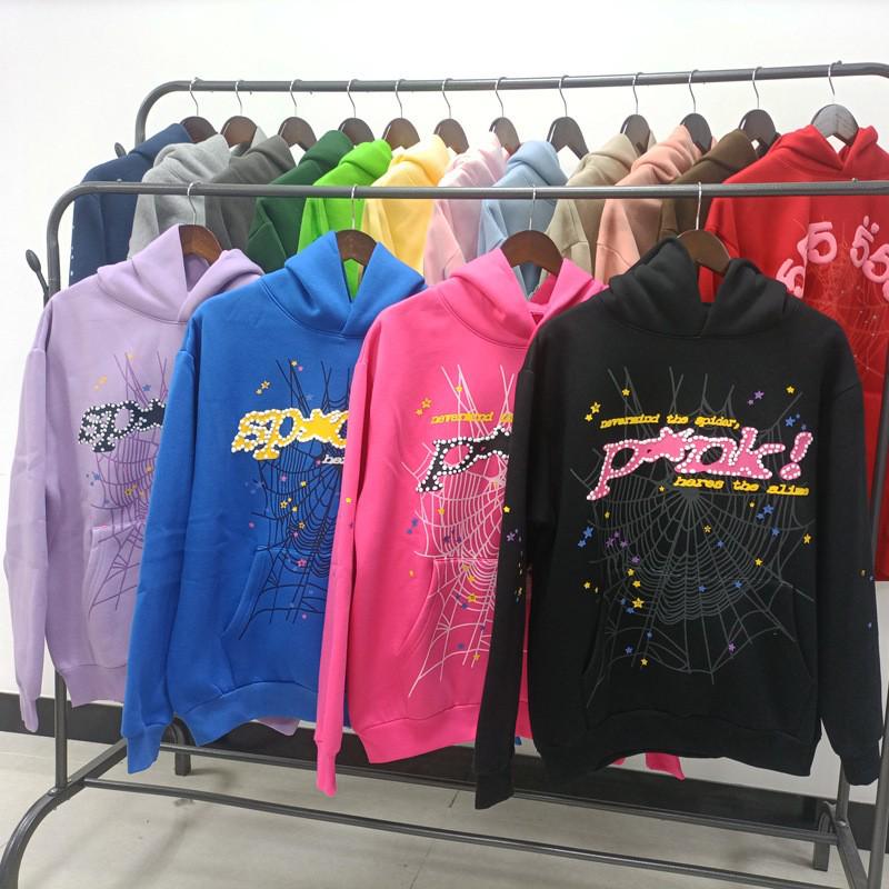 Heavyweight Spider Web Foam Print Fleece Hoodie (450G)