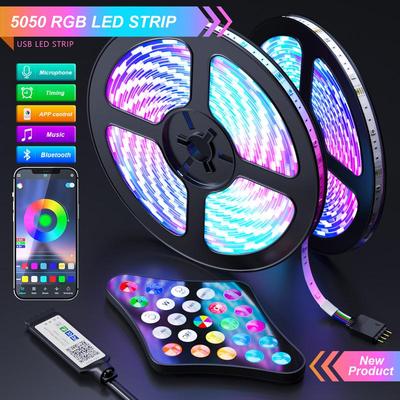 1M-30M USB светодиодная лента SMD 5050 RGB светодиодная гибкая лента с Bluetooth-приложением управления Подсветка телевизора для украшения интерьера атмосфера световая лента