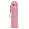 1PC Thin faded vintage text sketch print 750ml colorful plastic sports water bottle leakproof pop up lid with straw for outdoor work home use