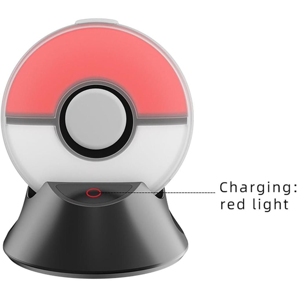 Portable Charging Dock with Silicone Protective Case for Pokémon GO Plus+ Charging Station Charger with Display Light,Poke Ball GO Plus  Accessories