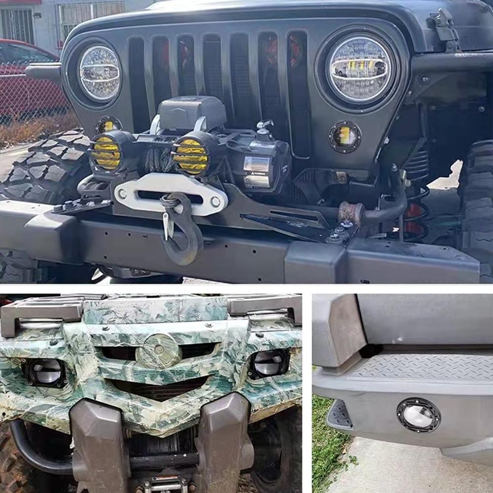 8D линза 3 дюйма 2500 лм врезные противотуманные фары светодиодный рабочий свет лампа для вождения работы 6000K белый 3500K желтый для Jeep автомобиль грузовик внедорожник 4x4 12 В 24 В