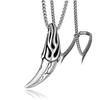 Панк нержавеющая сталь 316L огромный волчий зуб амулет кулон ретро резная мужская готическая байкерская цепочка из нержавеющей стали