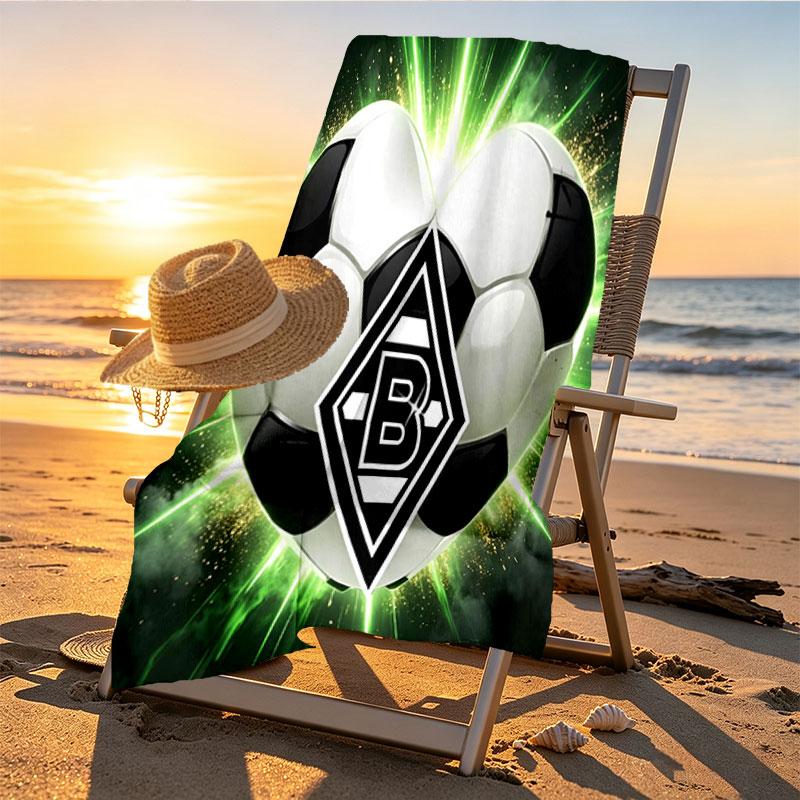 Borussia Monchengladbach Print Beach Towel Design, Soft, Lightweight. for Home Bathroom, Spa, Pool, Yoga, Surfing, Camping, Gift for Family, Friend