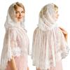 1PC Fashion Cool Breathable Embroidery Floral Summer Sunscreen Muslim Shawl Lace Trim Sheer Shawl